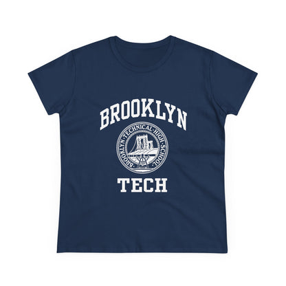 Classic Logo with Brooklyn Tech - Gildan's Ladies Midweight Cotton T-Shirt