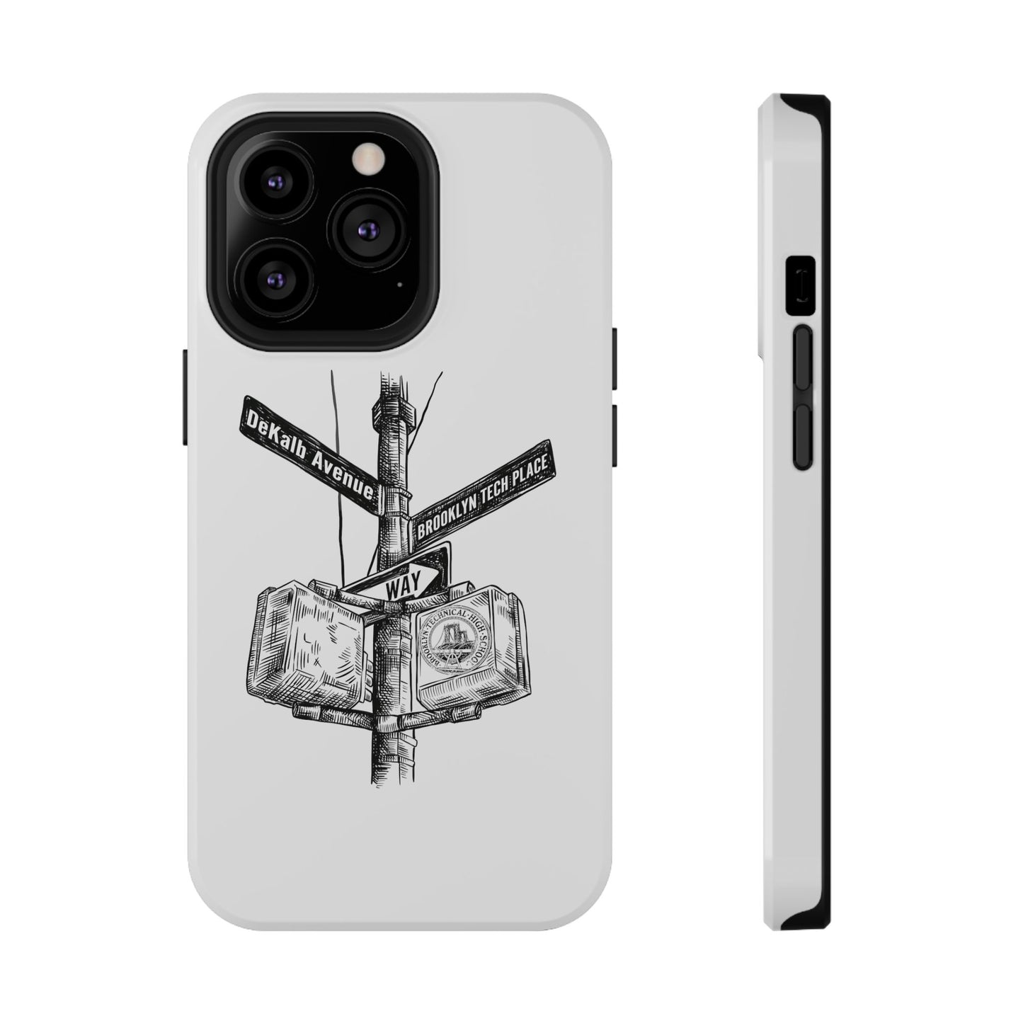 Dekalb Ave & Brooklyn Tech Pl - Impact-Resistant Phone Cases - White