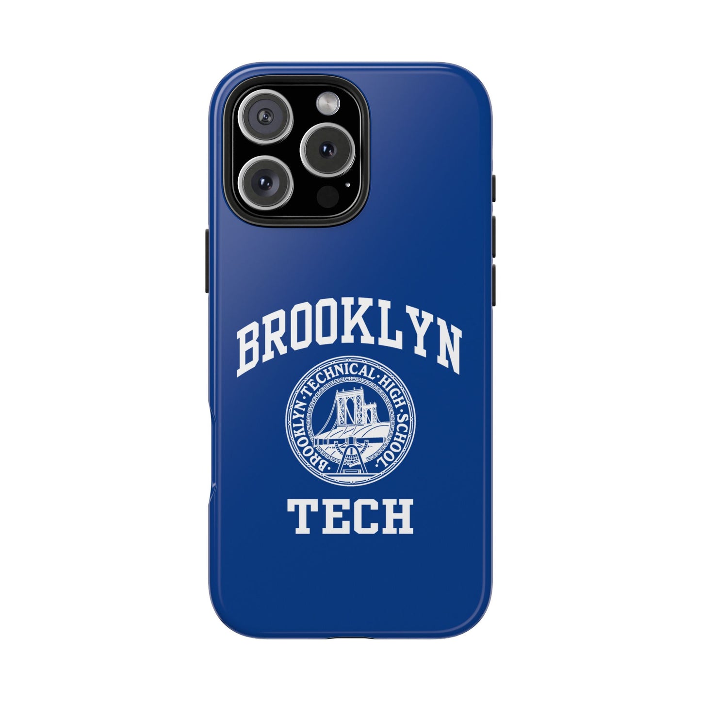 Brooklyn Tech Classic Logo - Tough Phone Cases - Navy blue with white graphics