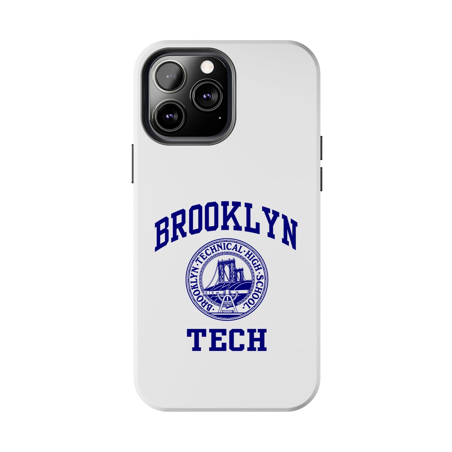 Brooklyn Tech Classic Logo - Tough Phone Cases - White with navy-blue graphic