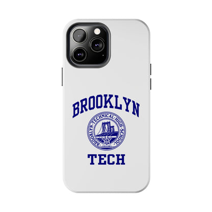 Brooklyn Tech Classic Logo - Tough Phone Cases - White with navy-blue graphic