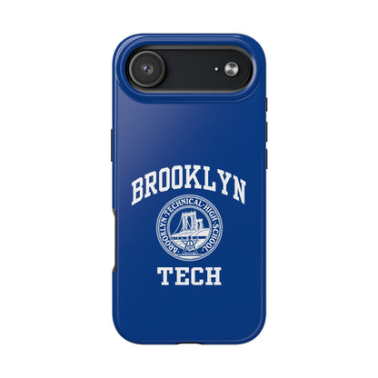 Brooklyn Tech Classic Logo - Tough Phone Cases - Navy blue with white graphics