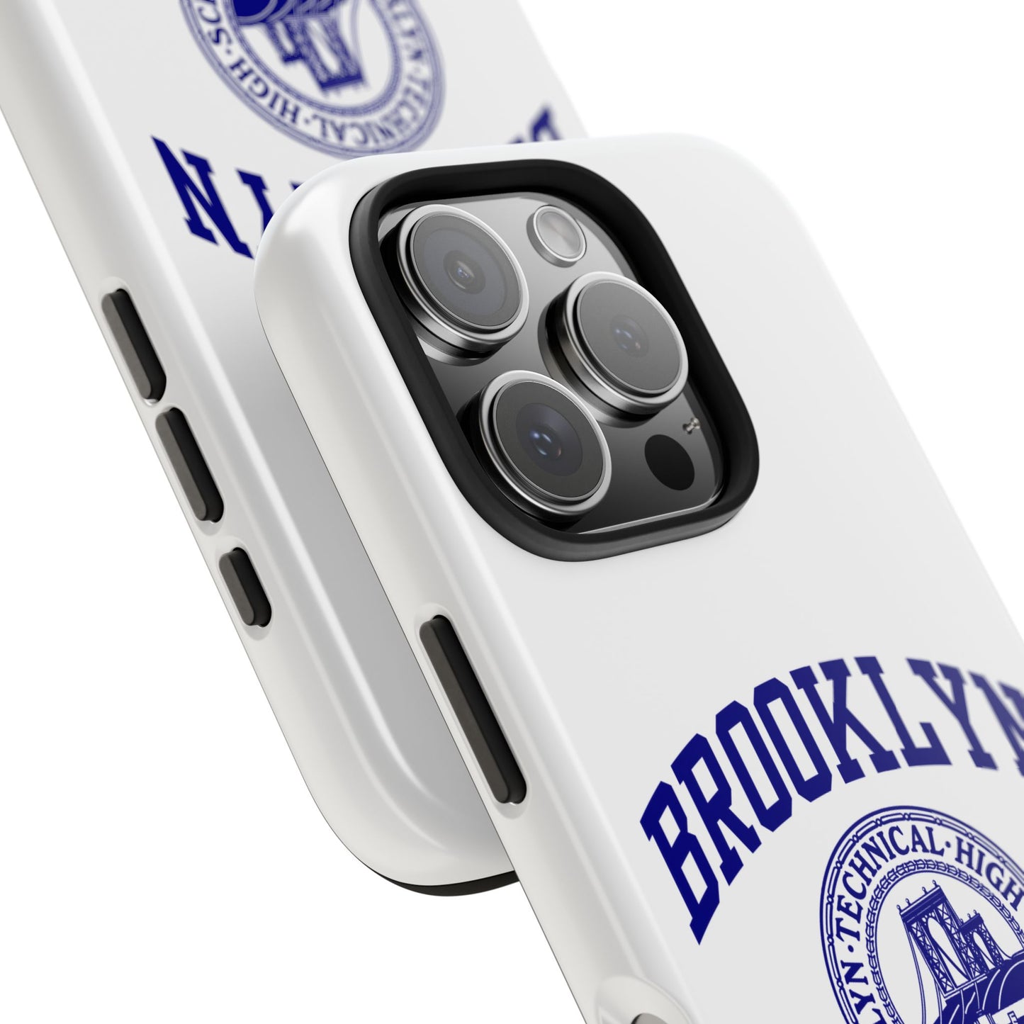 Brooklyn Tech Classic Logo - Tough Phone Cases - White with navy-blue graphic