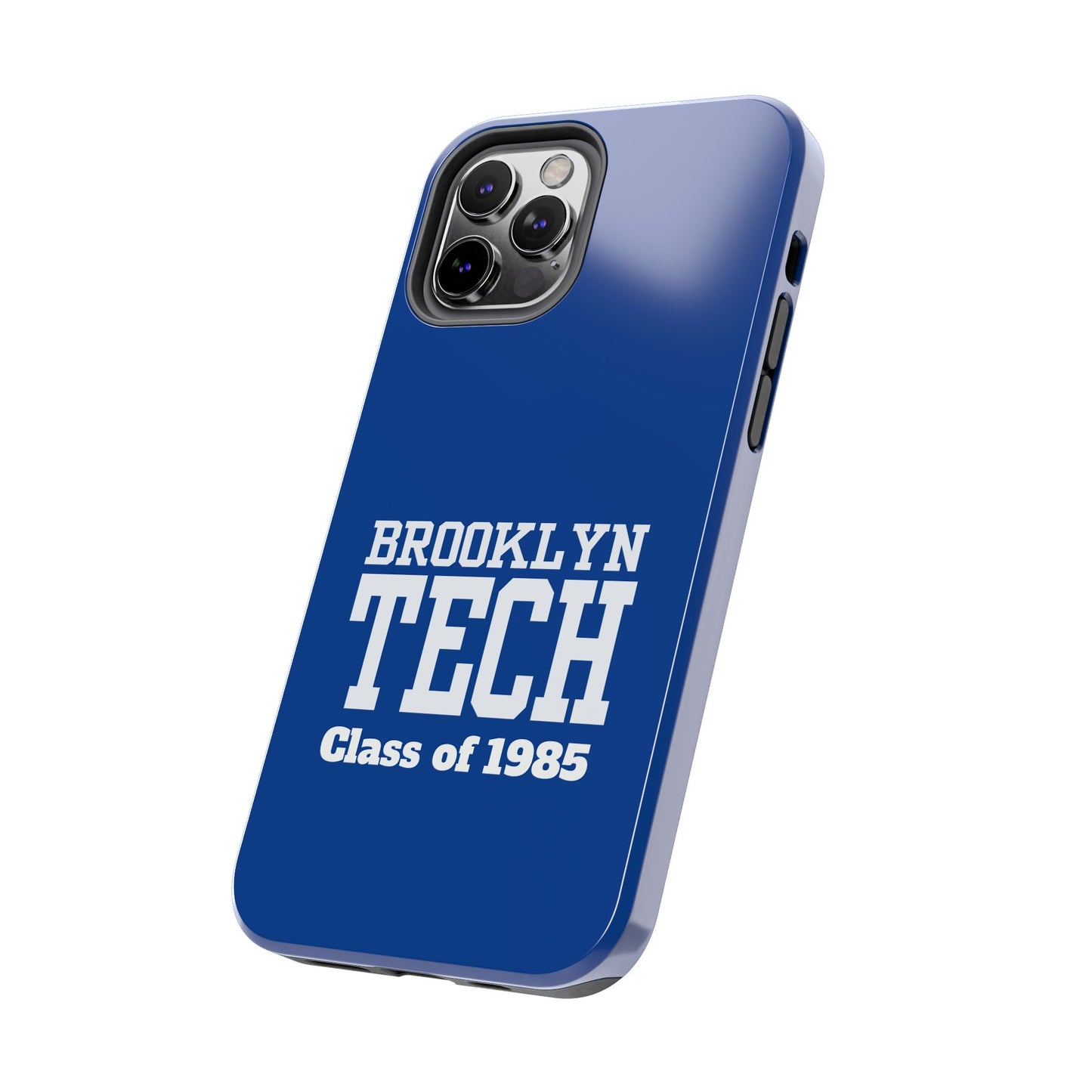 Brooklyn Tech Class Of 1985 Tough Phone Case - Navy-Blue With White Graphics