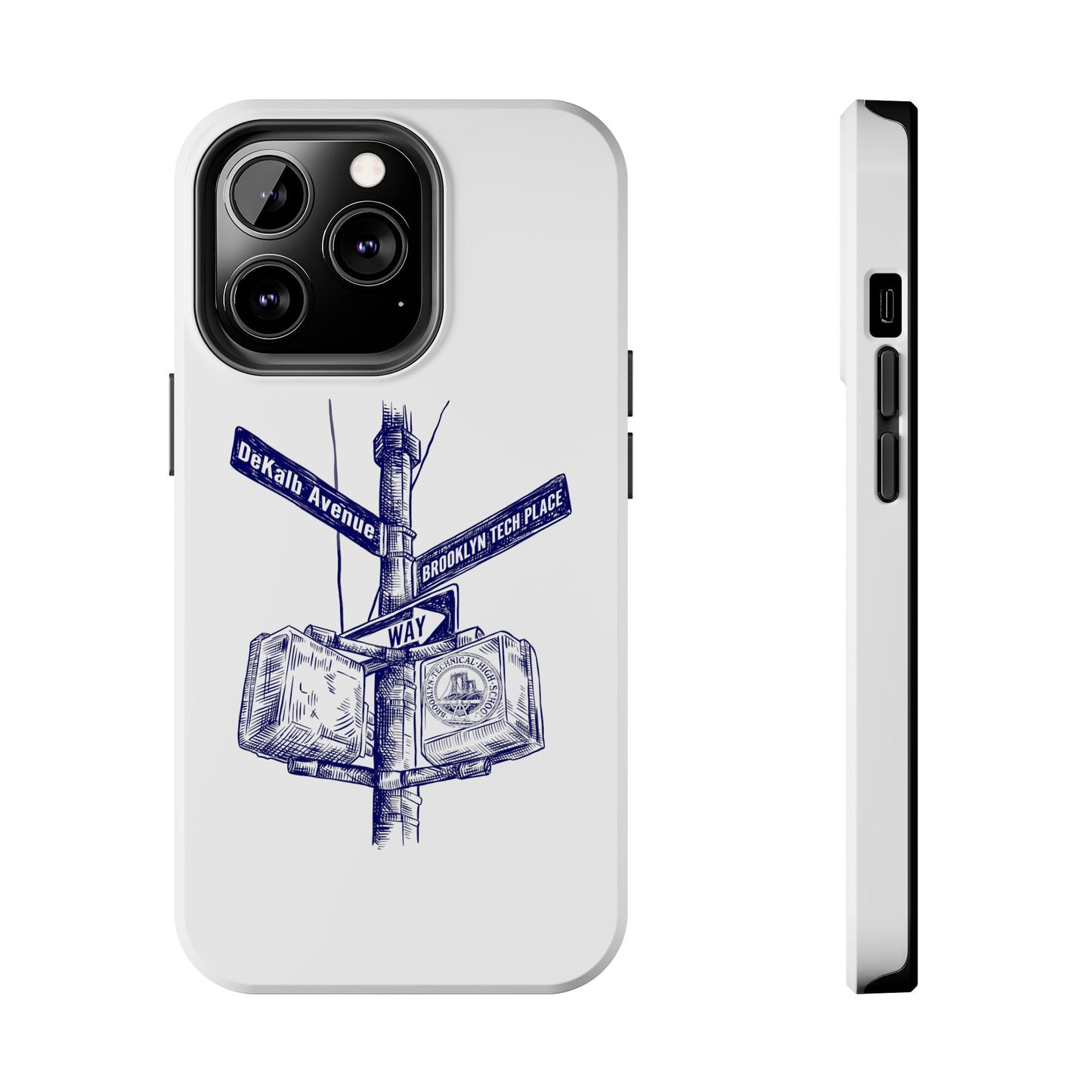 Dekalb Ave & Brooklyn Tech Place - Tough Phone Cases - White