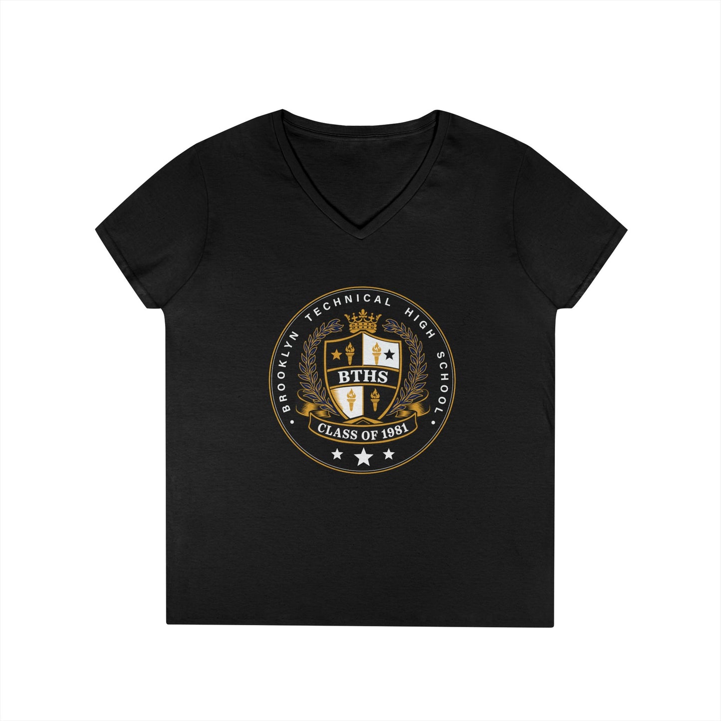 Class of 1981 Ladies' V-Neck T-Shirt - Black Logo