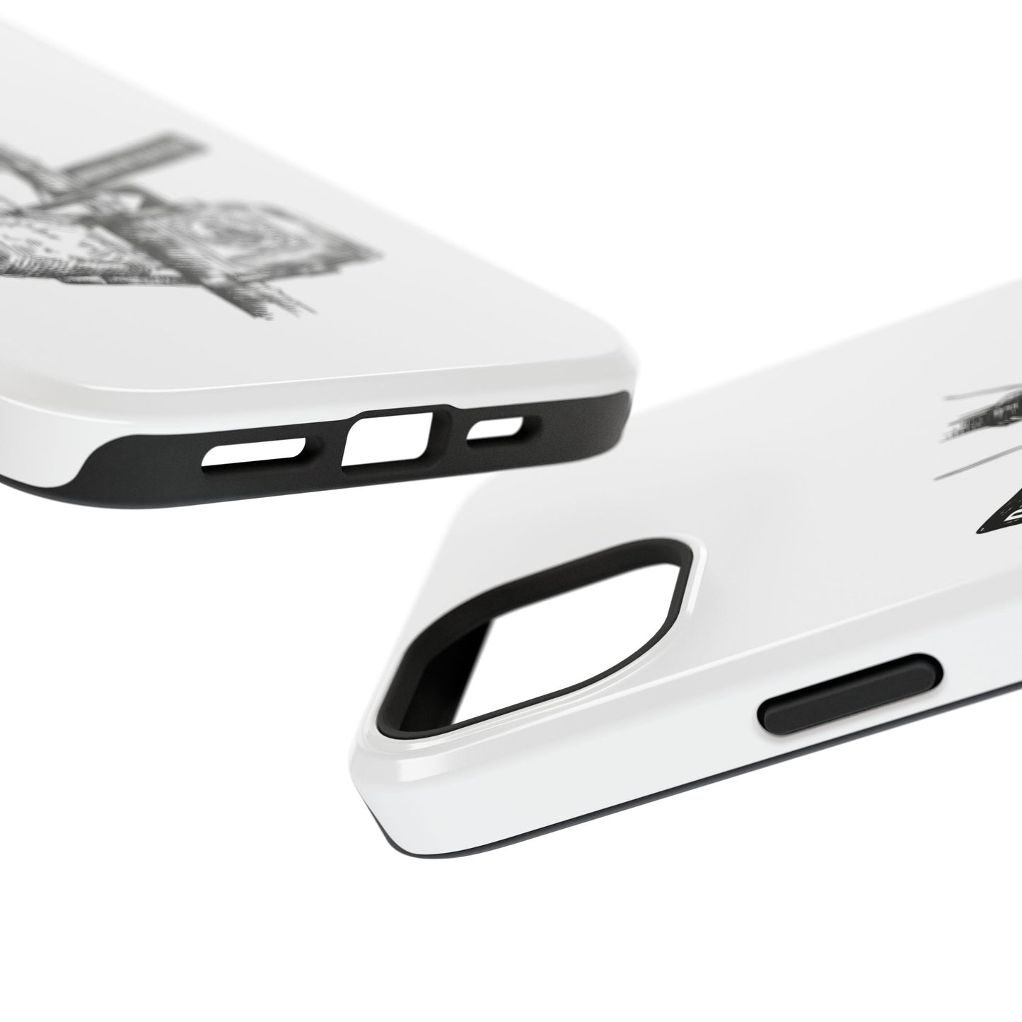 Dekalb Ave & Brooklyn Tech Pl (black graphic) - Impact-Resistant Phone Cases - White