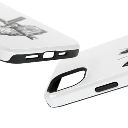 Dekalb Ave & Brooklyn Tech Pl (black graphic) - Impact-Resistant Phone Cases - White
