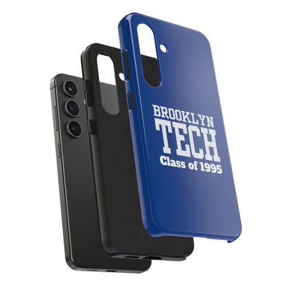 Brooklyn Tech Class of 1995 Tough Phone Case - Blue with white graphics