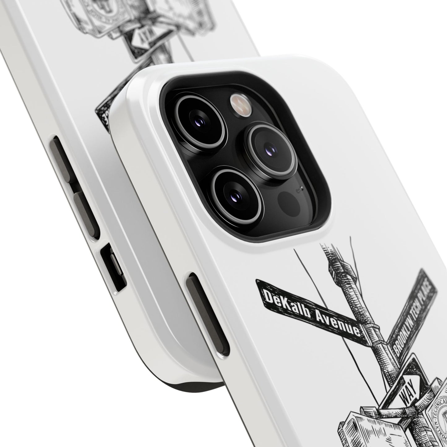 Dekalb Ave & Brooklyn Tech Pl - Impact-Resistant Phone Cases - White