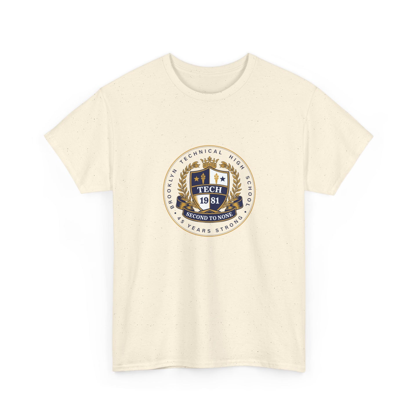 Class of 1981 45 Years Strong Men's Heavy Cotton T-Shirt - Navy Blue Logo