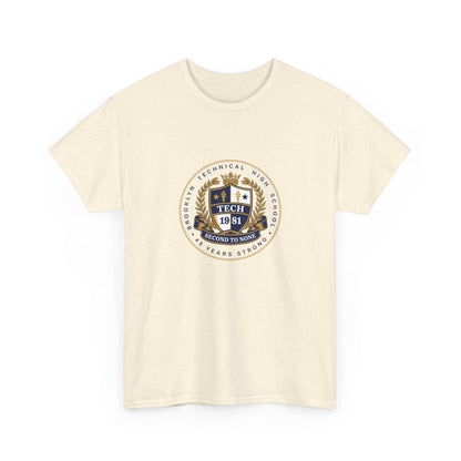 Class of 1981 45 Years Strong Men's Heavy Cotton T-Shirt - Navy Blue Logo
