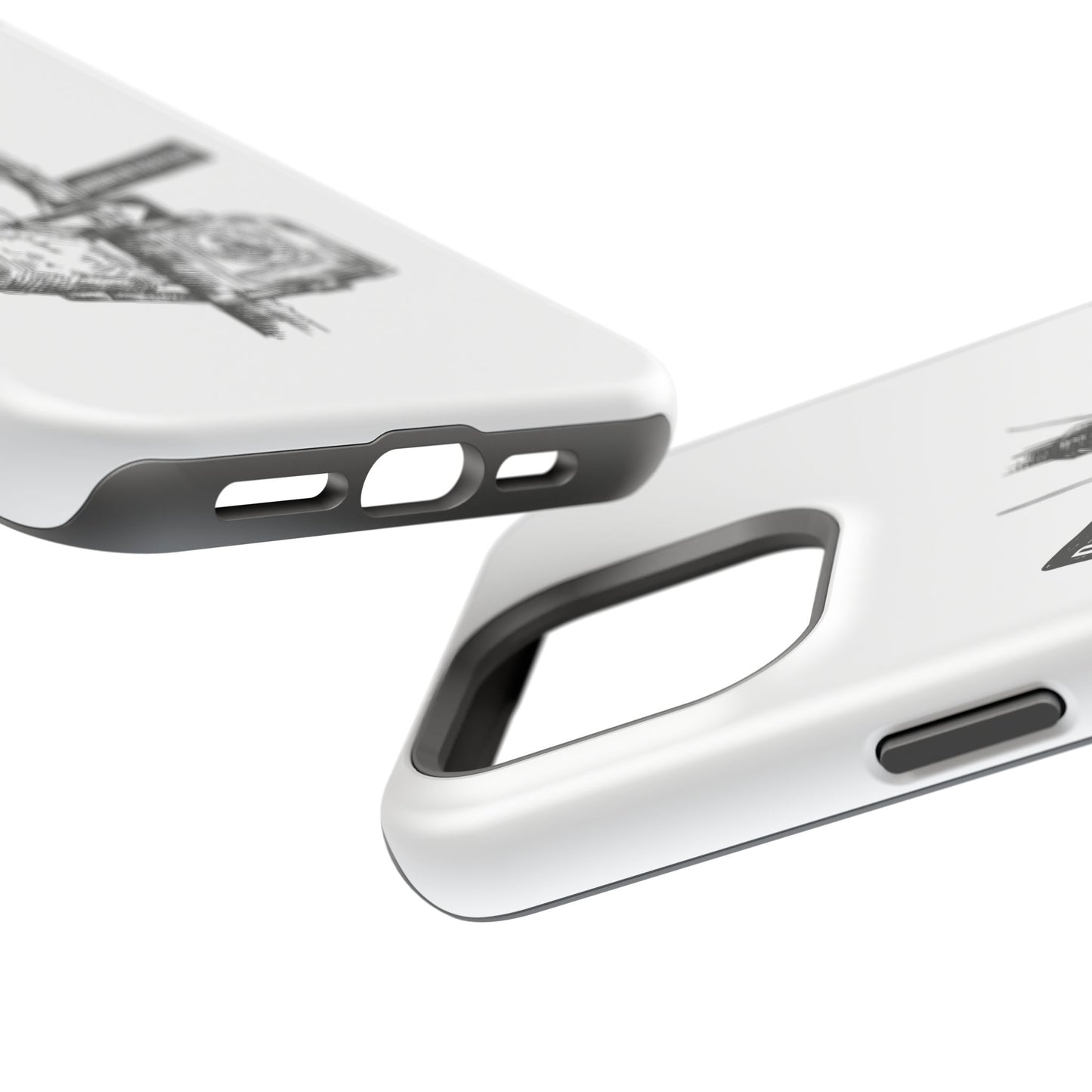 Dekalb Ave & Brooklyn Tech Pl (black graphic) - Impact-Resistant Phone Cases - White