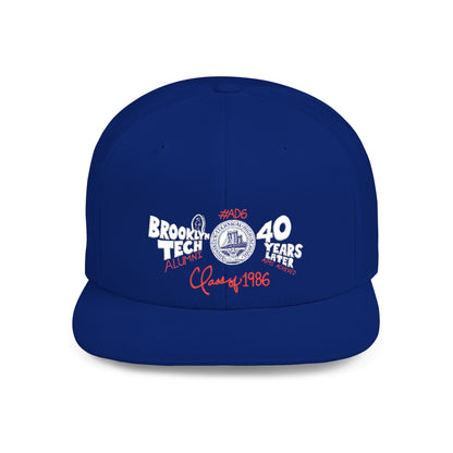 Class of 1986 40th Reunion Flat Bill Snapback Hat - White logo