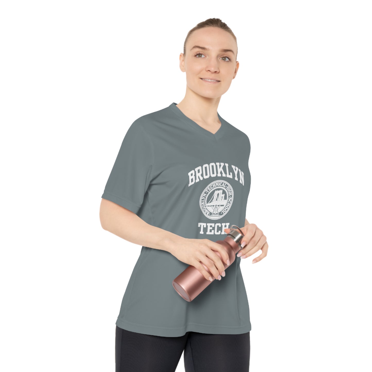 Brooklyn Tech Classic Logo - Ladies Performance V-Neck T-Shirt