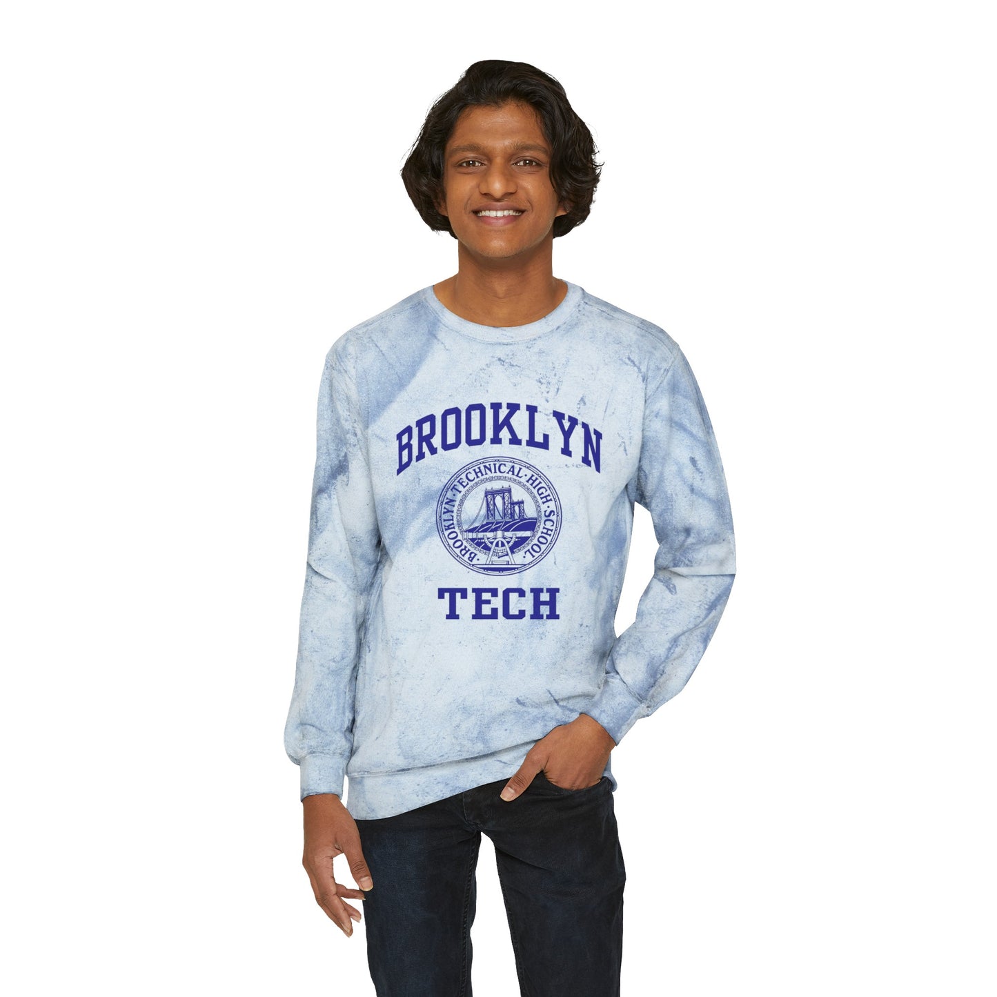 Brooklyn Tech Classic Logo - Men's Color Blast Crewneck Sweatshirt