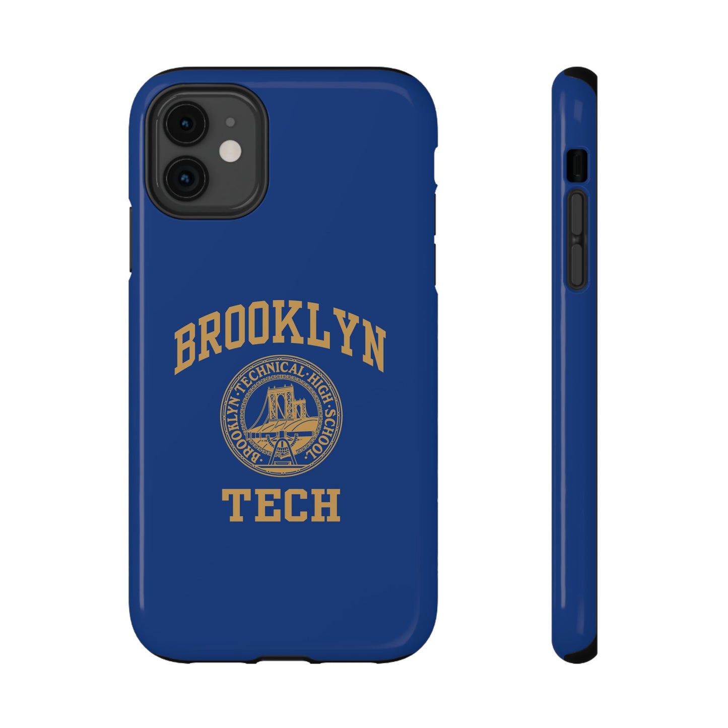 Brooklyn Tech Classic Logo - Impact-Resistant Phone Cases - Iphone Or Samsung - Navy With Gold Graphic