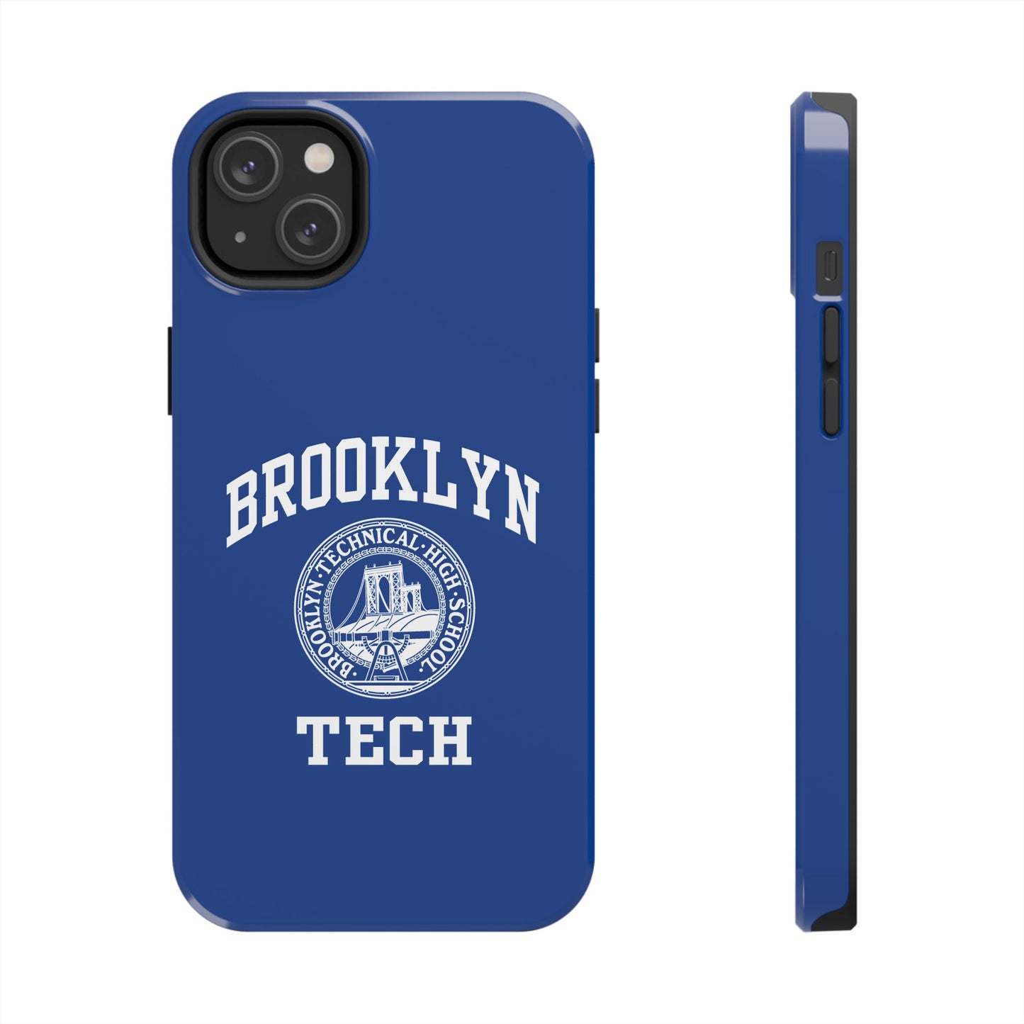 Brooklyn Tech Classic Logo - Tough Phone Cases - Navy blue with white graphics