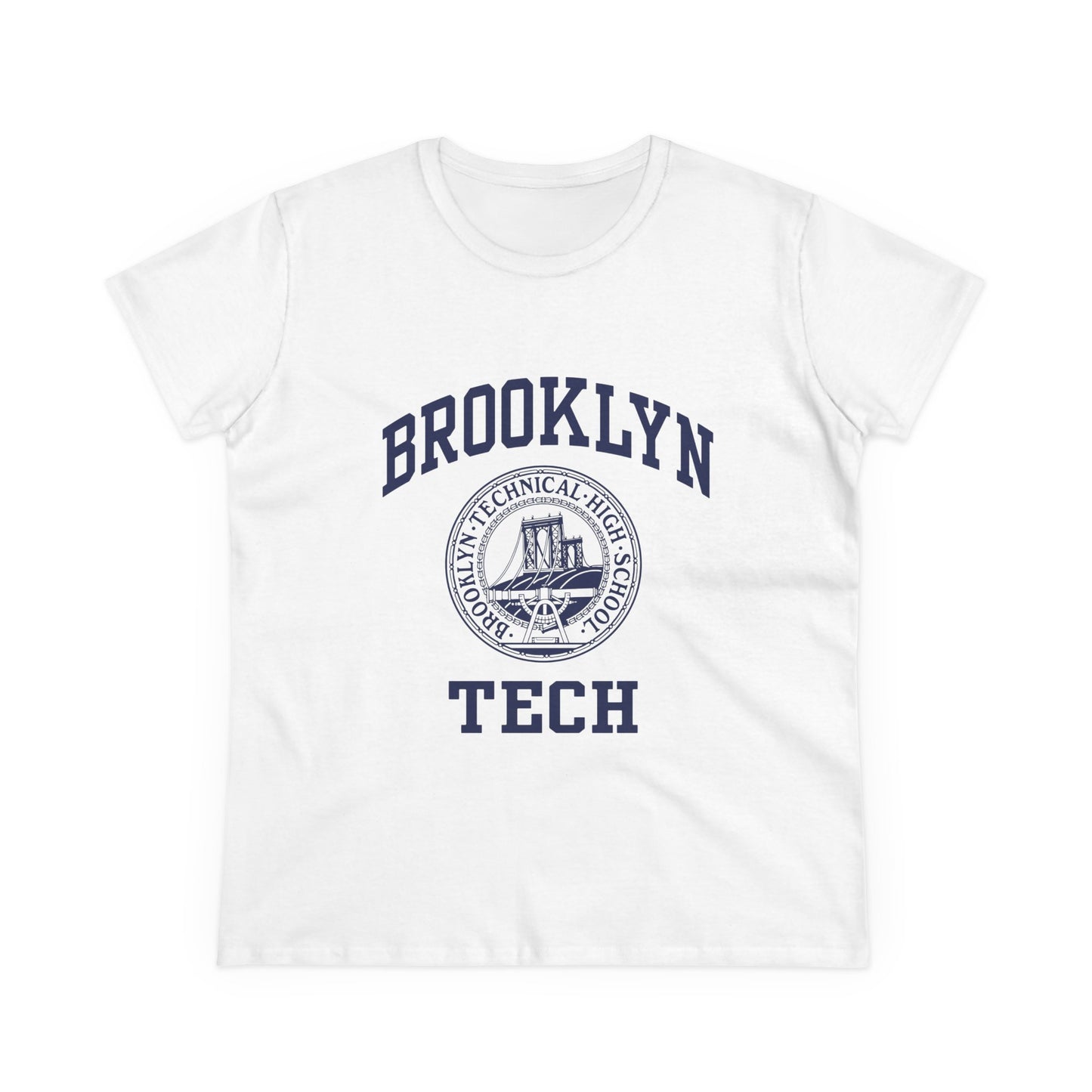 Classic Logo with Brooklyn Tech - Gildan's Ladies Midweight Cotton T-Shirt