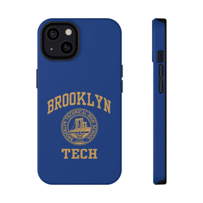 Brooklyn Tech Classic Logo - Impact-Resistant Phone Cases - Iphone Or Samsung - Navy With Gold Graphic