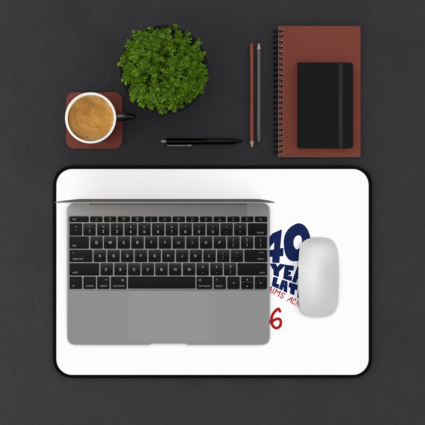 Class of 1986 40th Reunion Desk Mat - Navy logo