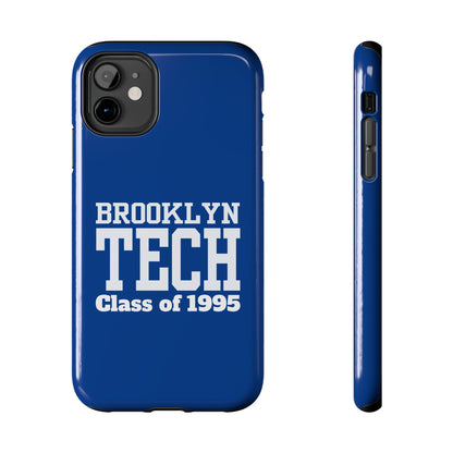 Brooklyn Tech Class of 1995 Tough Phone Case - Blue with white graphics