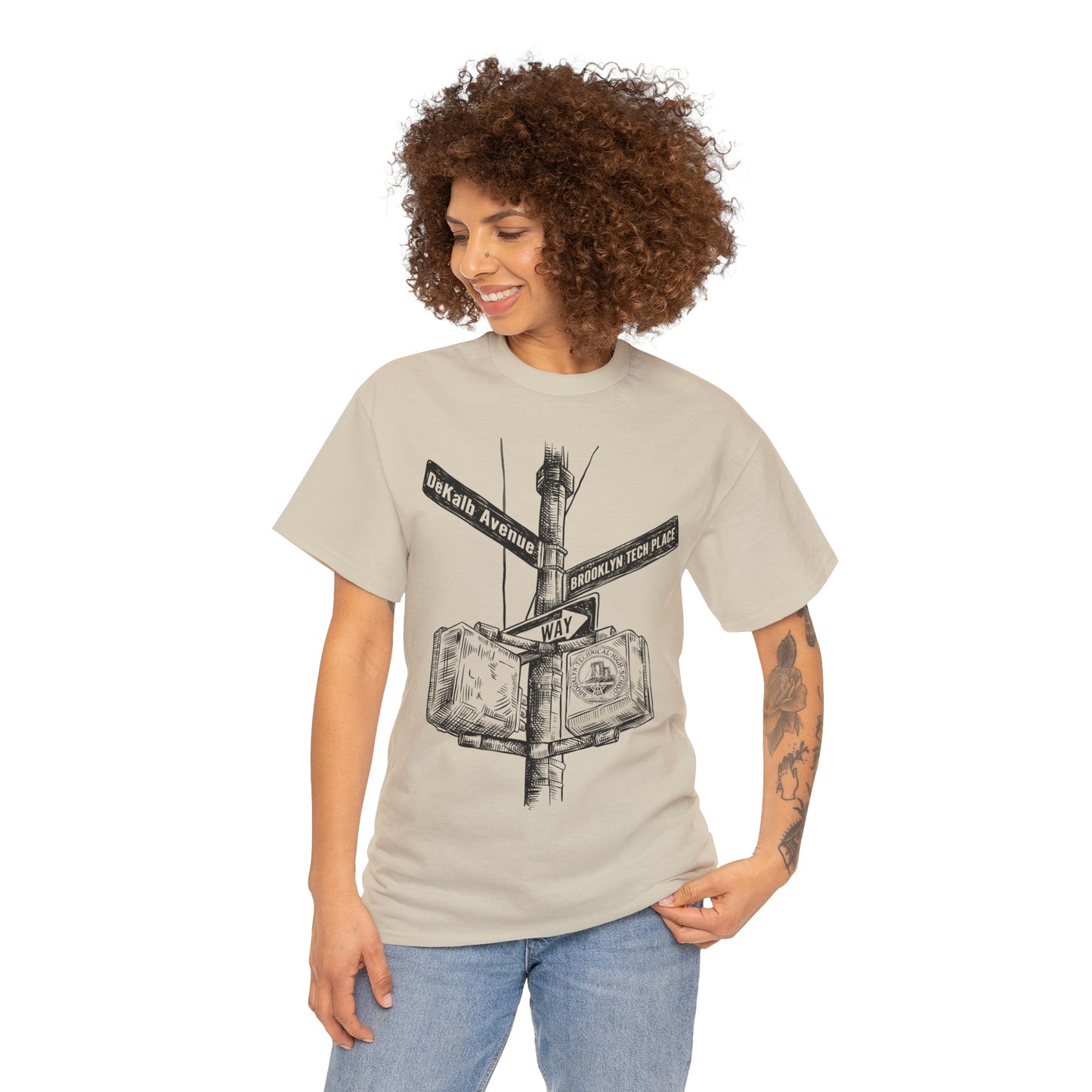 Boutique - Dekalb Ave & Brooklyn Tech Pl - Men's Heavy Cotton T-Shirt - (black Graphic)