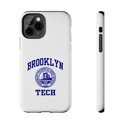 Brooklyn Tech Classic Logo - Tough Phone Cases - White with navy-blue graphic