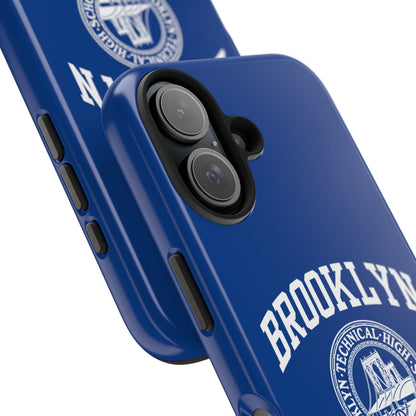 Brooklyn Tech Classic Logo - Tough Phone Cases - Navy blue with white graphics