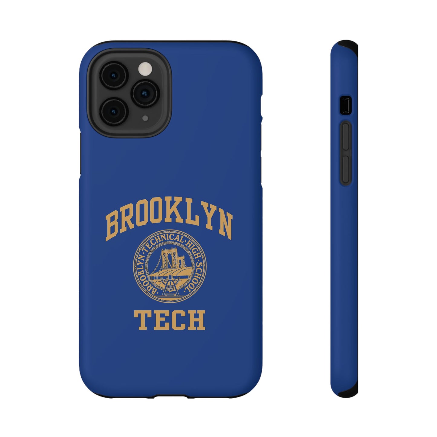 Brooklyn Tech Classic Logo - Impact-Resistant Phone Cases - Iphone Or Samsung - Navy With Gold Graphic