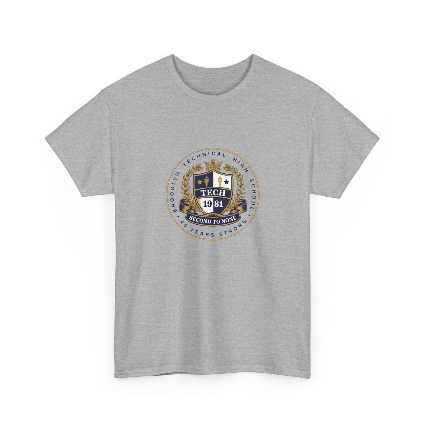 Class of 1981 45 Years Strong Men's Heavy Cotton T-Shirt - Navy Blue Logo