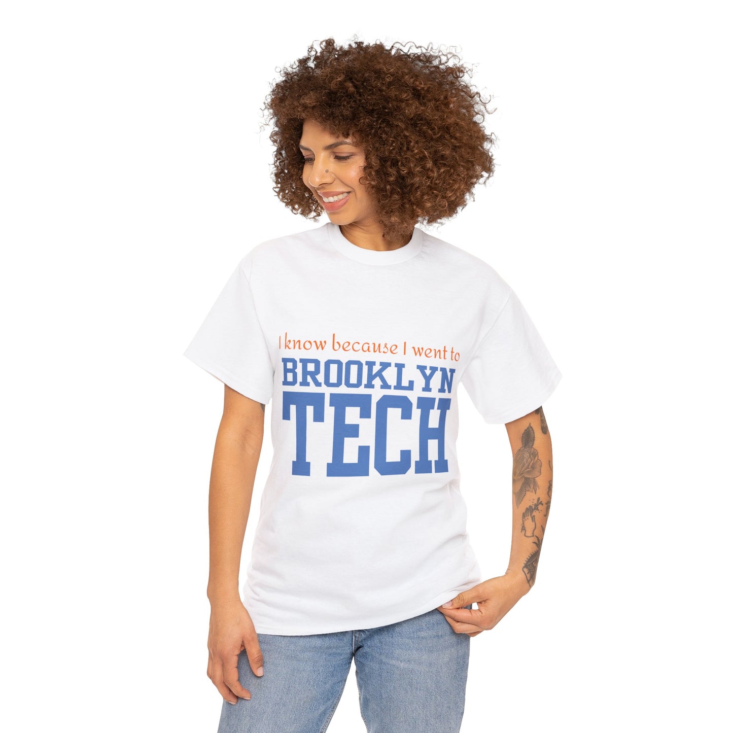 Boutique - "i Know Because I Went To Brooklyn Tech" - Men's Heavy Cotton T-Shirt