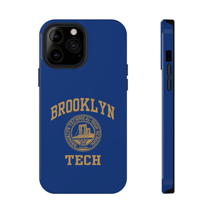 Brooklyn Tech Classic Logo - Impact-Resistant Phone Cases - Iphone Or Samsung - Navy With Gold Graphic