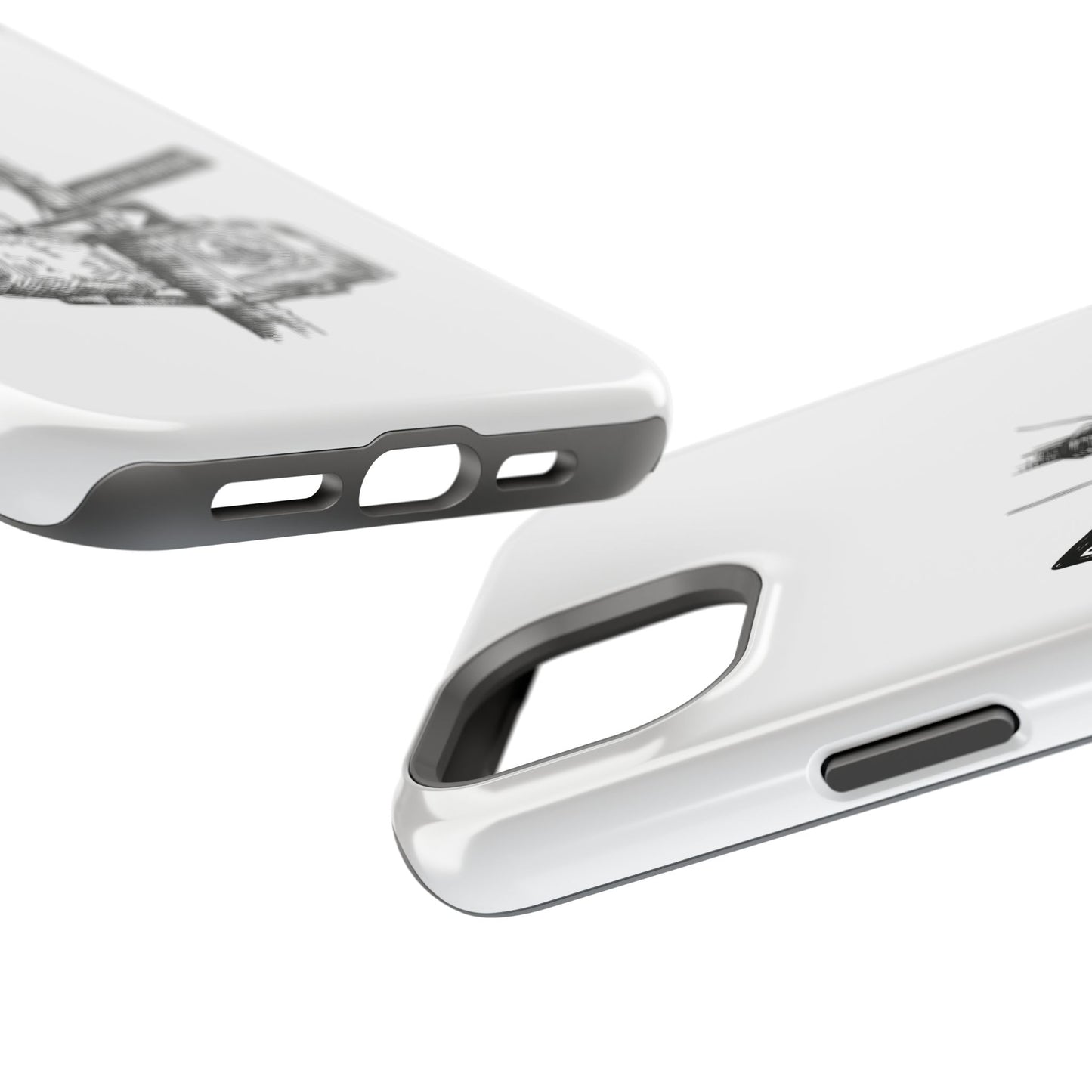 Dekalb Ave & Brooklyn Tech Pl (black graphic) - Impact-Resistant Phone Cases - White