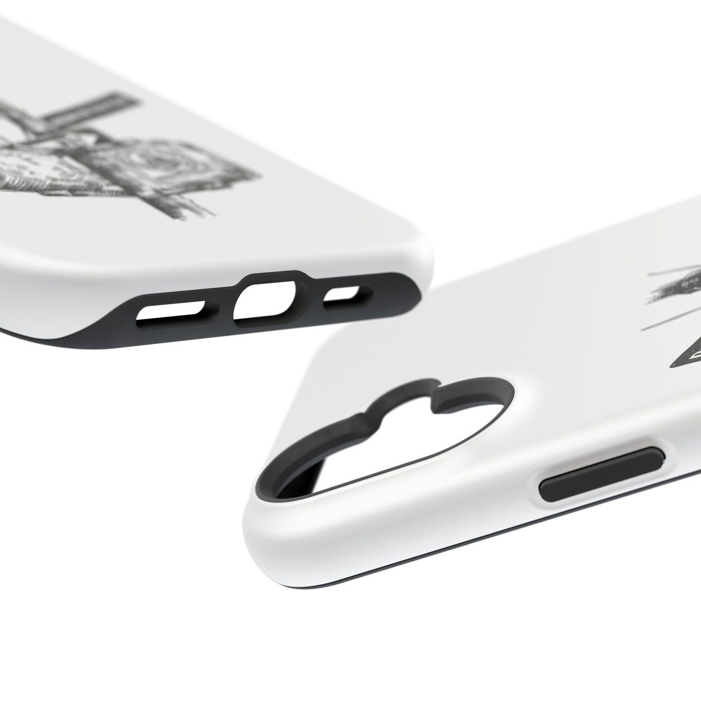 Dekalb Ave & Brooklyn Tech Pl (black graphic) - Impact-Resistant Phone Cases - White
