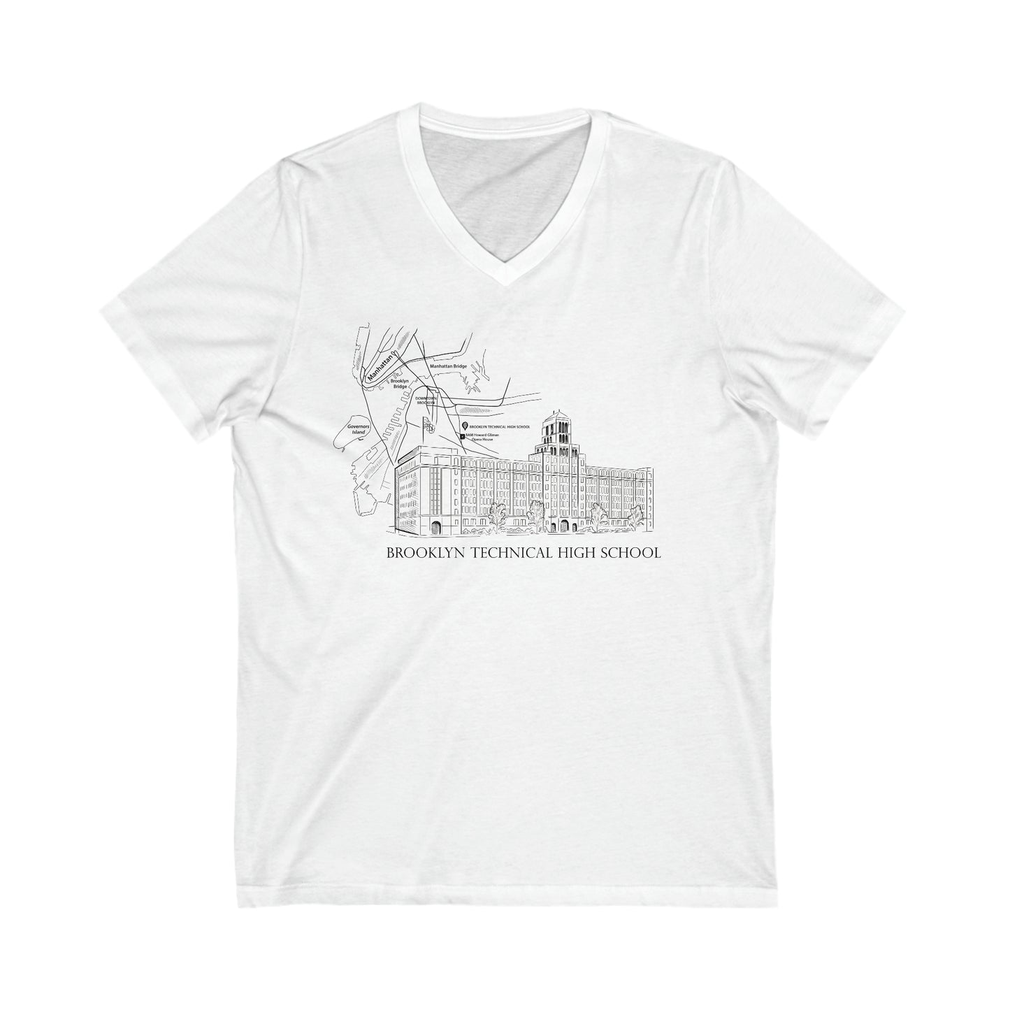 Boutique - Monochrome Building & Map - Men's V-Neck T-Shirt