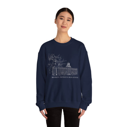 Boutique - Monochrome Building & Map - Men's Heavy Blend Crewneck Sweatshirt