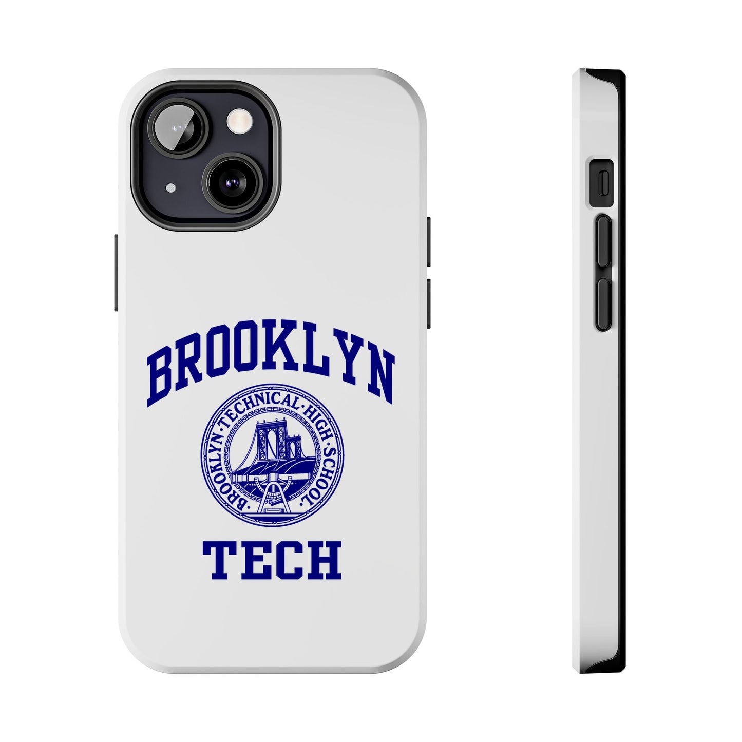 Brooklyn Tech Classic Logo - Tough Phone Cases - White With Navy-Blue Graphic