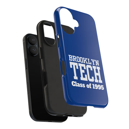 Brooklyn Tech Class of 1995 Tough Phone Case - Blue with white graphics