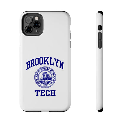 Brooklyn Tech Classic Logo - Tough Phone Cases - White with navy-blue graphic