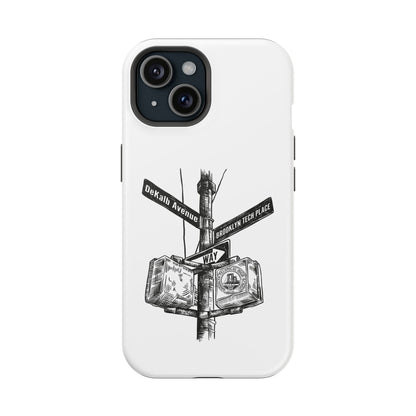 Dekalb Ave & Brooklyn Tech Pl (black graphic) - Impact-Resistant Phone Cases - White