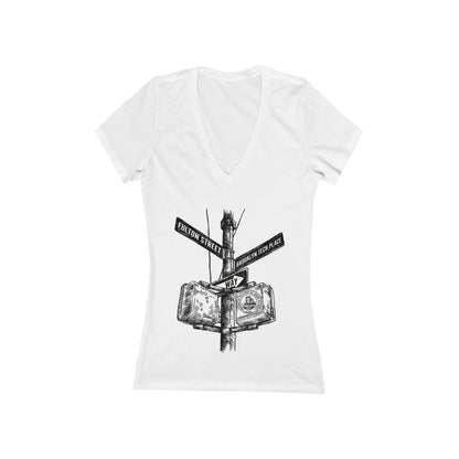 Boutique - Fulton Street & Brooklyn Tech Place - Ladies Deep V-Neck T-Shirt