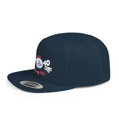 Class of 1986 40th Reunion Flat Bill Snapback Hat - White logo
