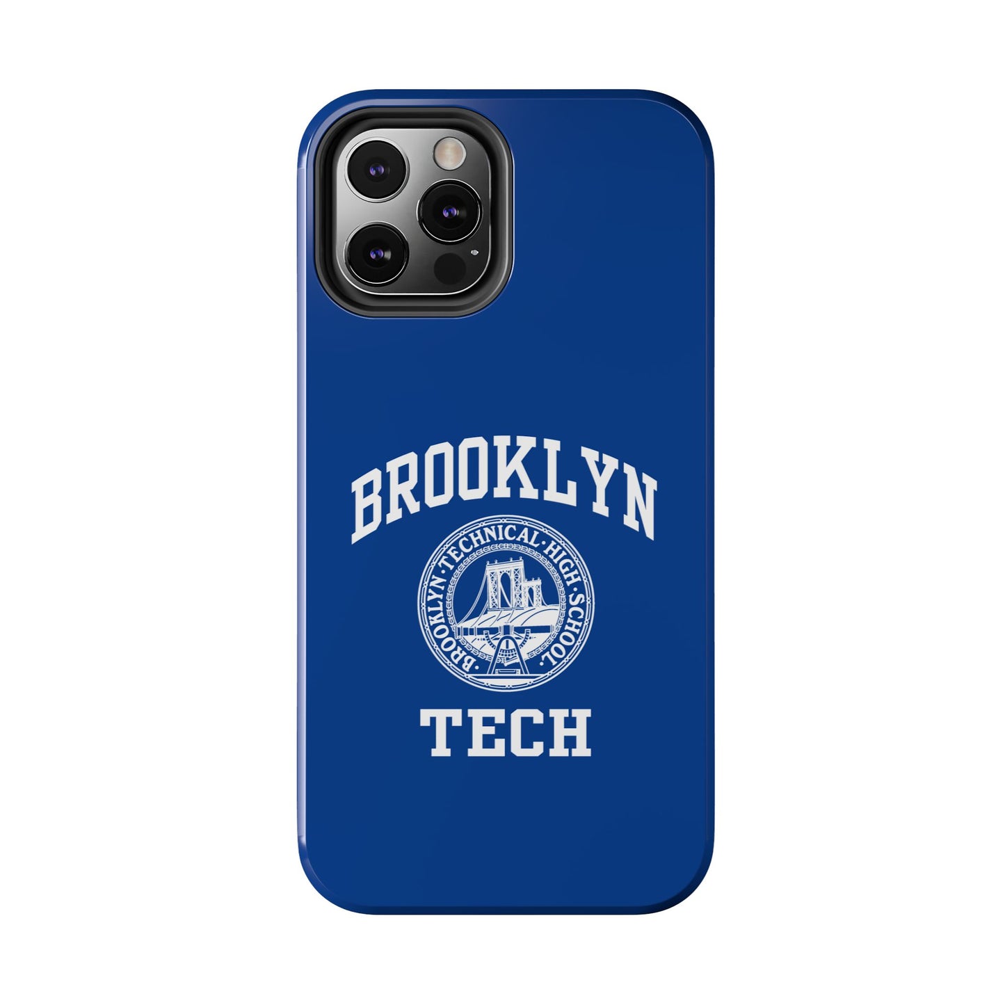 Brooklyn Tech Classic Logo - Tough Phone Cases - Navy blue with white graphics
