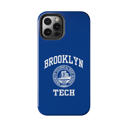 Brooklyn Tech Classic Logo - Tough Phone Cases - Navy blue with white graphics