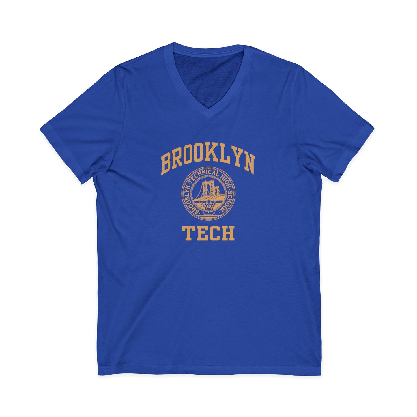 Classic Brooklyn Tech Logo - Men's Short Sleeve V-Neck Jersey Tee