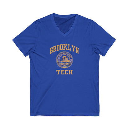 Classic Brooklyn Tech Logo - Men's Short Sleeve V-Neck Jersey Tee