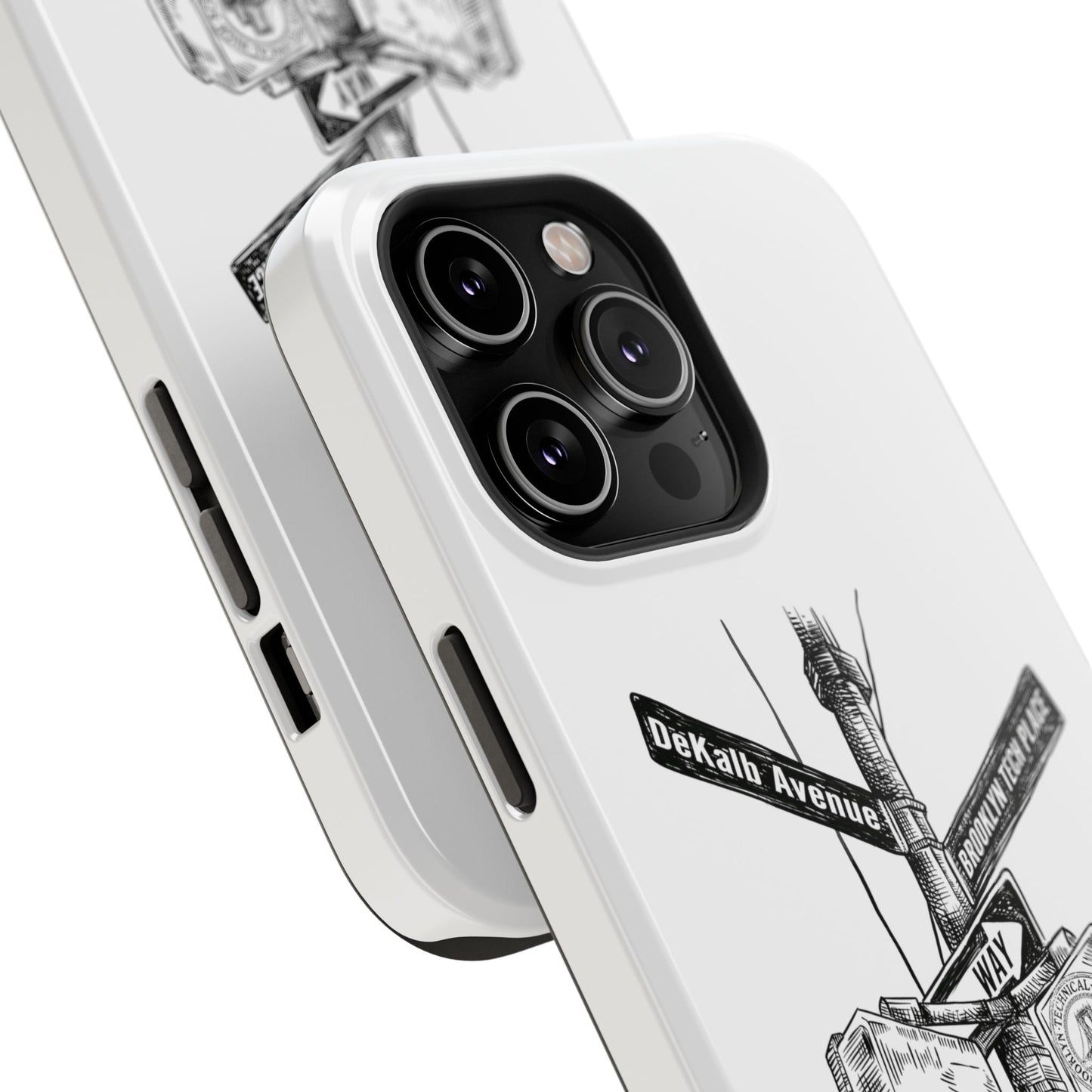 Dekalb Ave & Brooklyn Tech Pl - Impact-Resistant Phone Cases - White