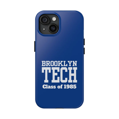Brooklyn Tech Class Of 1985 Tough Phone Case - Navy-Blue With White Graphics