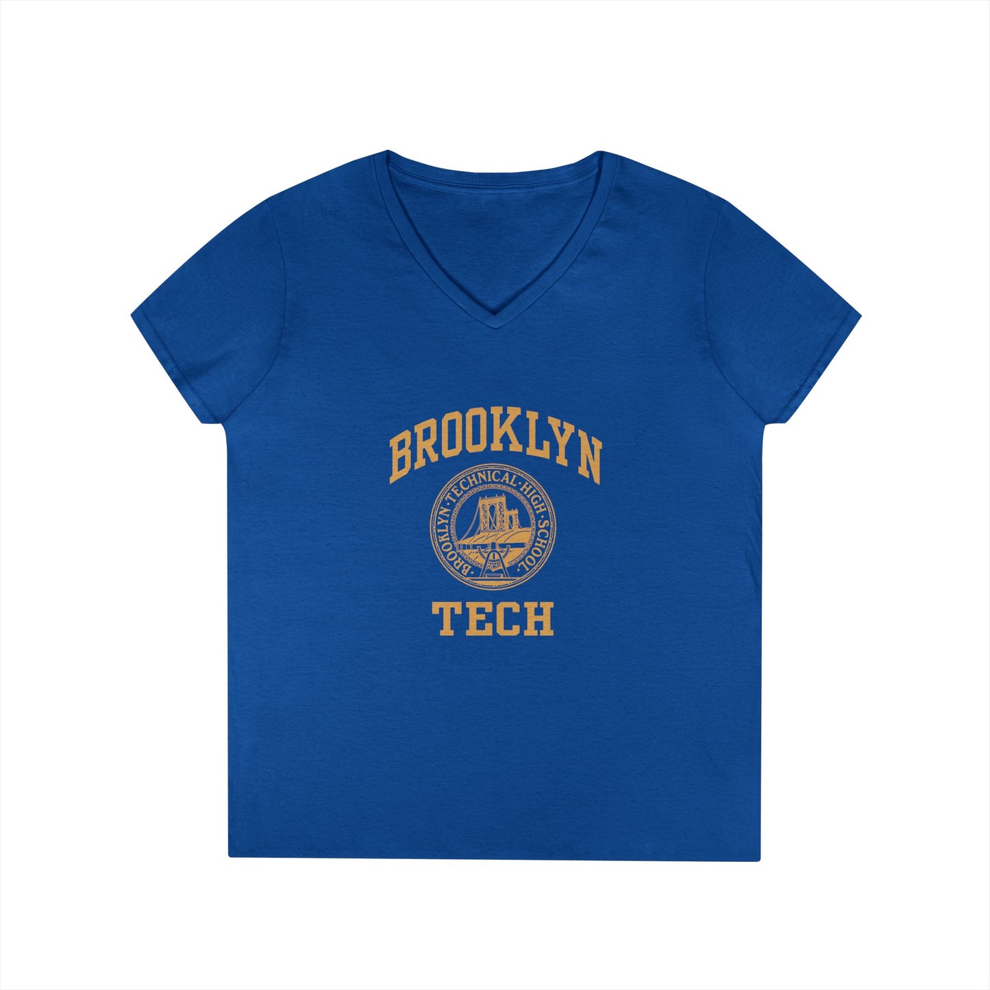 Classic Logo with Brooklyn Tech - Ladies' V-Neck T-Shirt